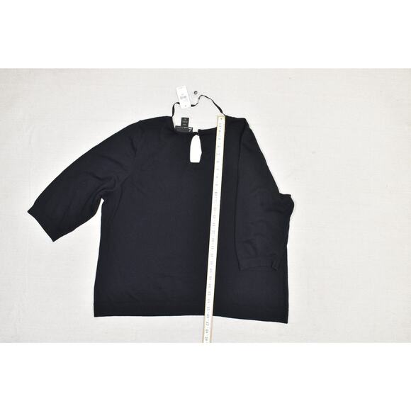 NEW Lane Bryant Plus Size 26/28 Black Beaded Cut Out 3/4 Sleeve Sweater Top NWT - Picture 6 of 8